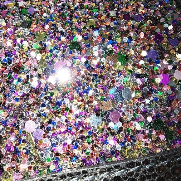 JIMMY CHOO Tilsa Glitter Clutch Wristlet - Picture 10 of 10